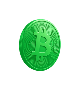 Floating card showing cryptocurrency market analytics through data visualization